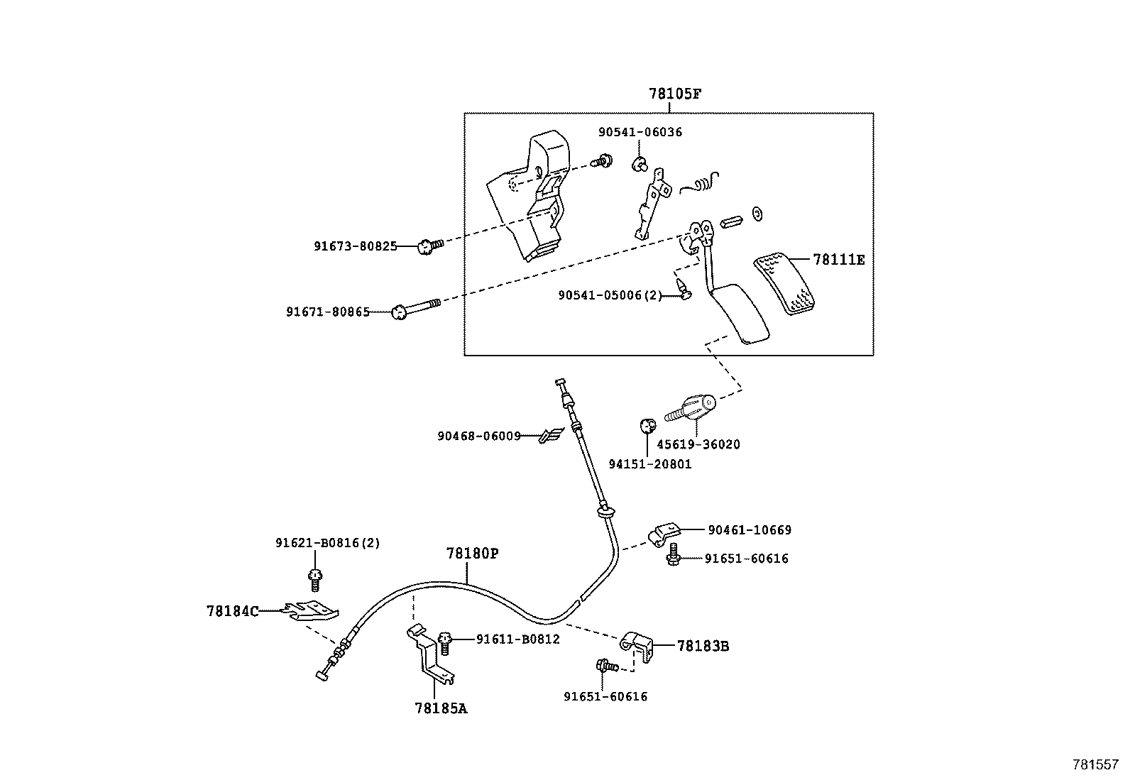 78105-36080 LINK SUB-ASSY, ACCELERATOR product image