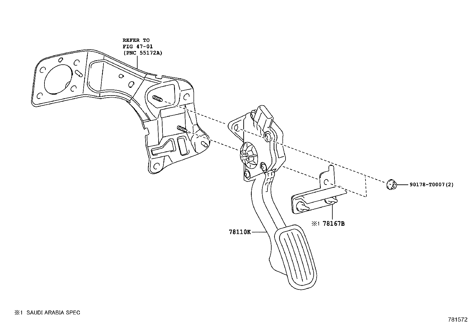 78110-0K050 SENSOR ASSY, ACCELERATOR PEDAL product image