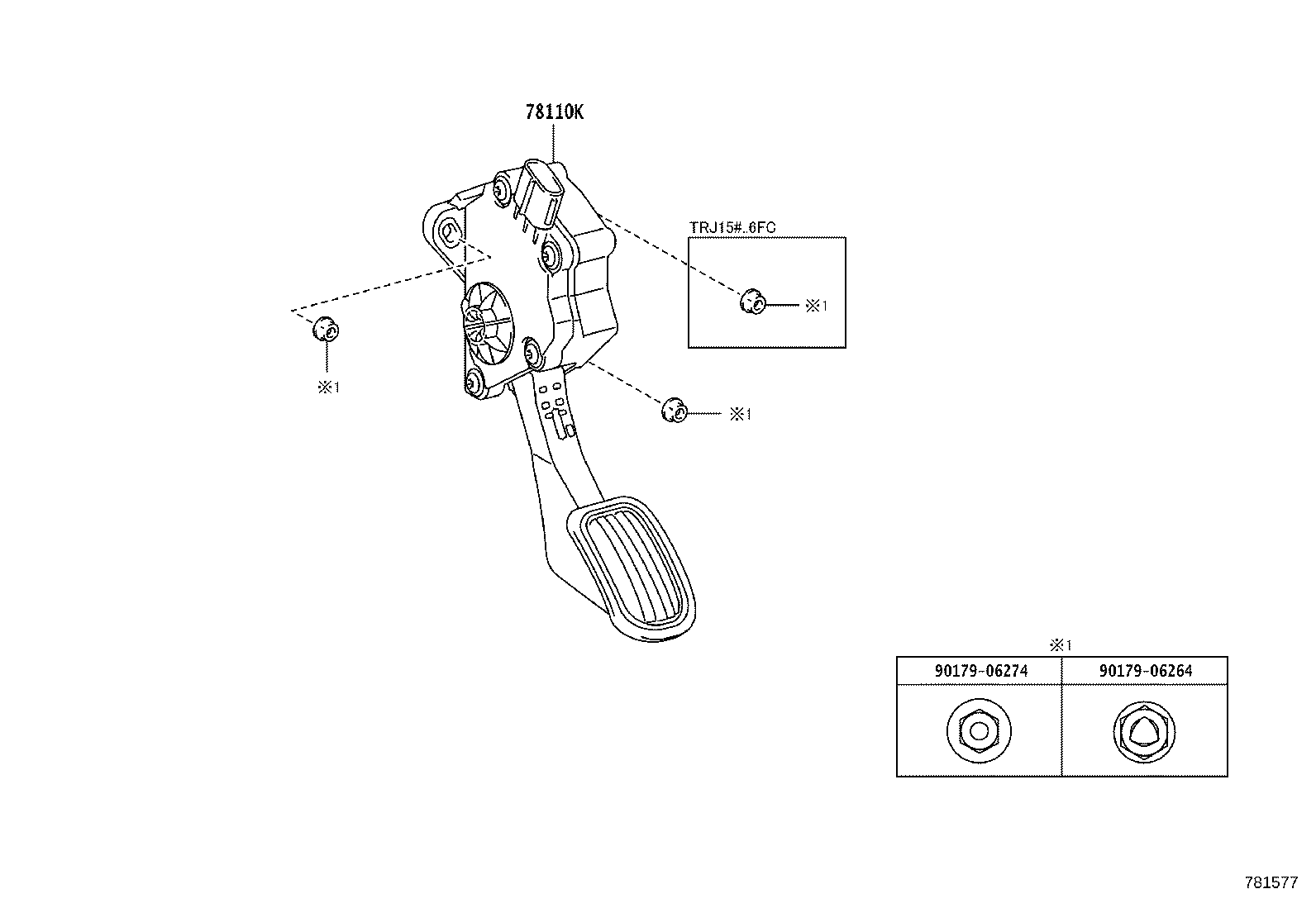 78110-60190 SENSOR ASSY, ACCELERATOR PEDAL product image