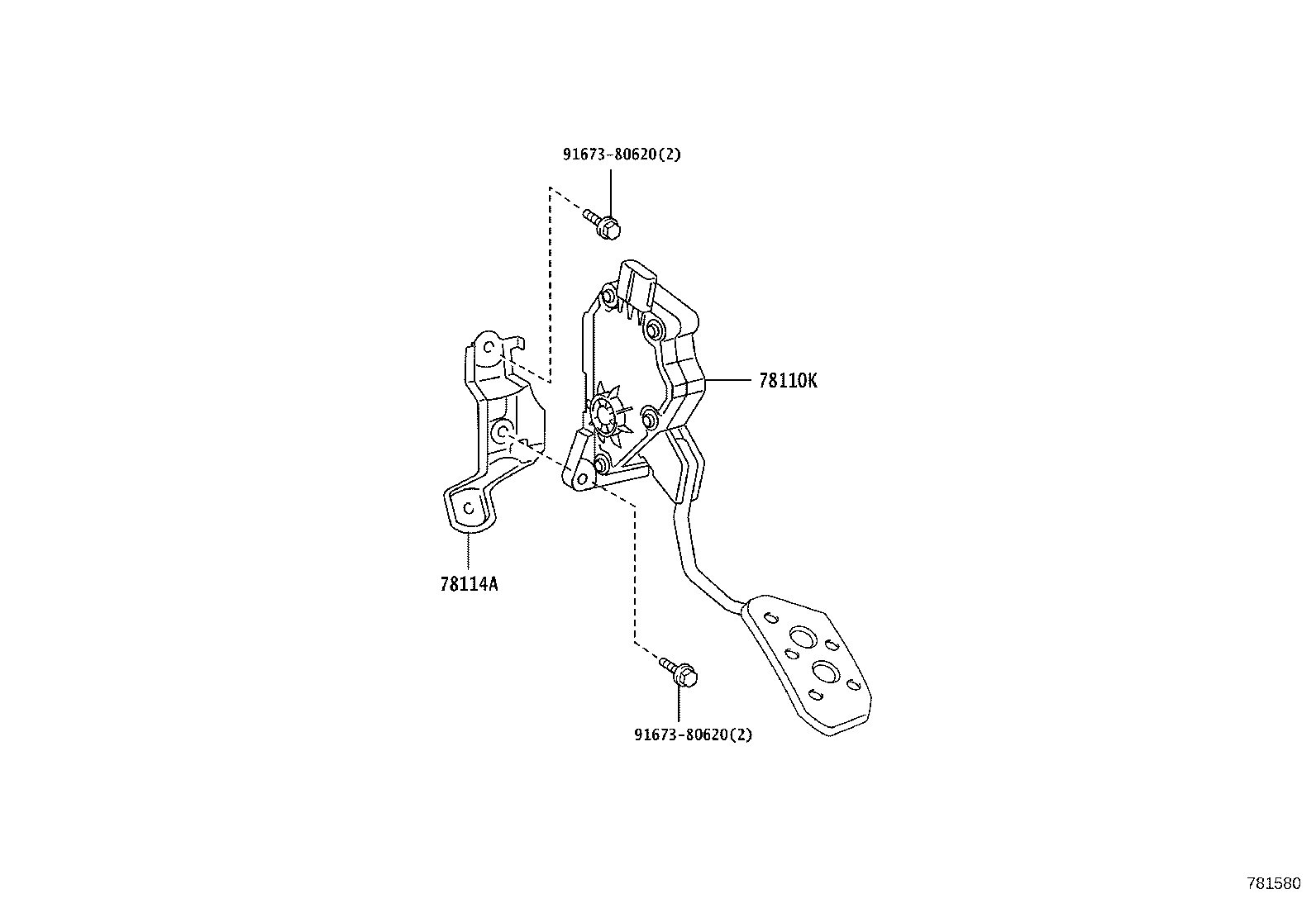 78110-52291 SENSOR ASSY, ACCELERATOR PEDAL product image