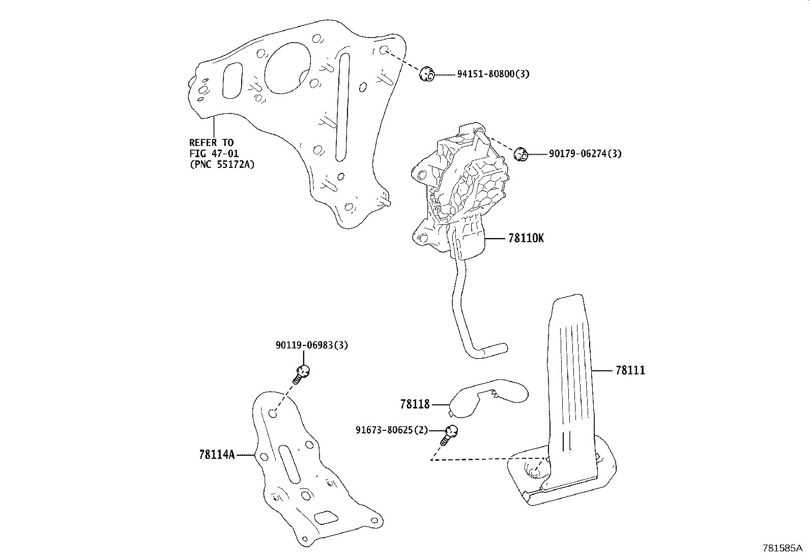78110-11020 SENSOR ASSY, ACCELERATOR PEDAL product image