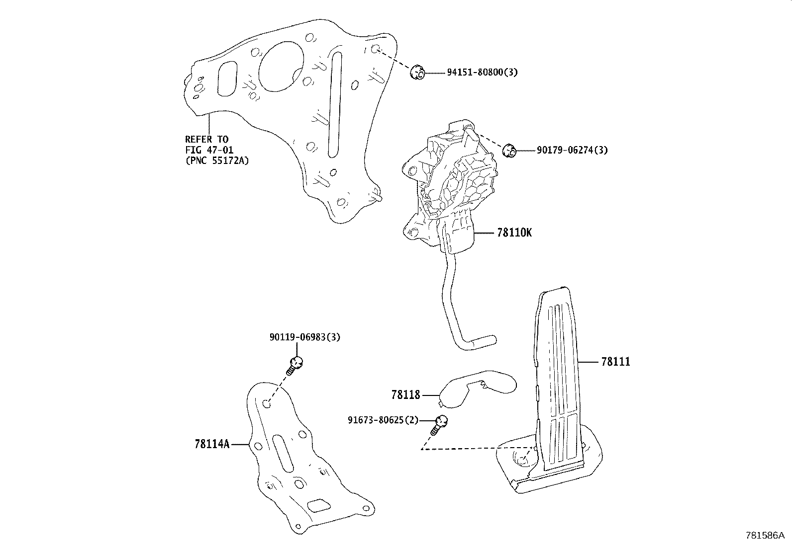 78110-11020 SENSOR ASSY, ACCELERATOR PEDAL product image