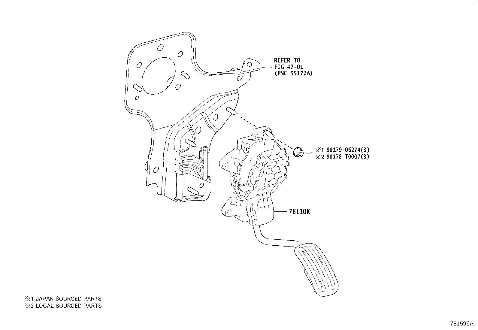 78110-F4050 SENSOR ASSY, ACCELERATOR PEDAL product image