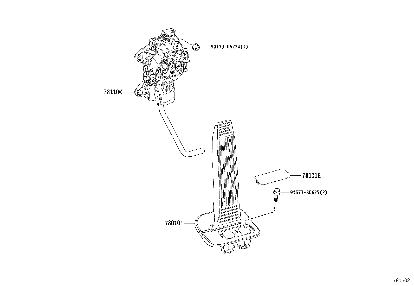78110-40010 SENSOR ASSY, ACCELERATOR PEDAL product image