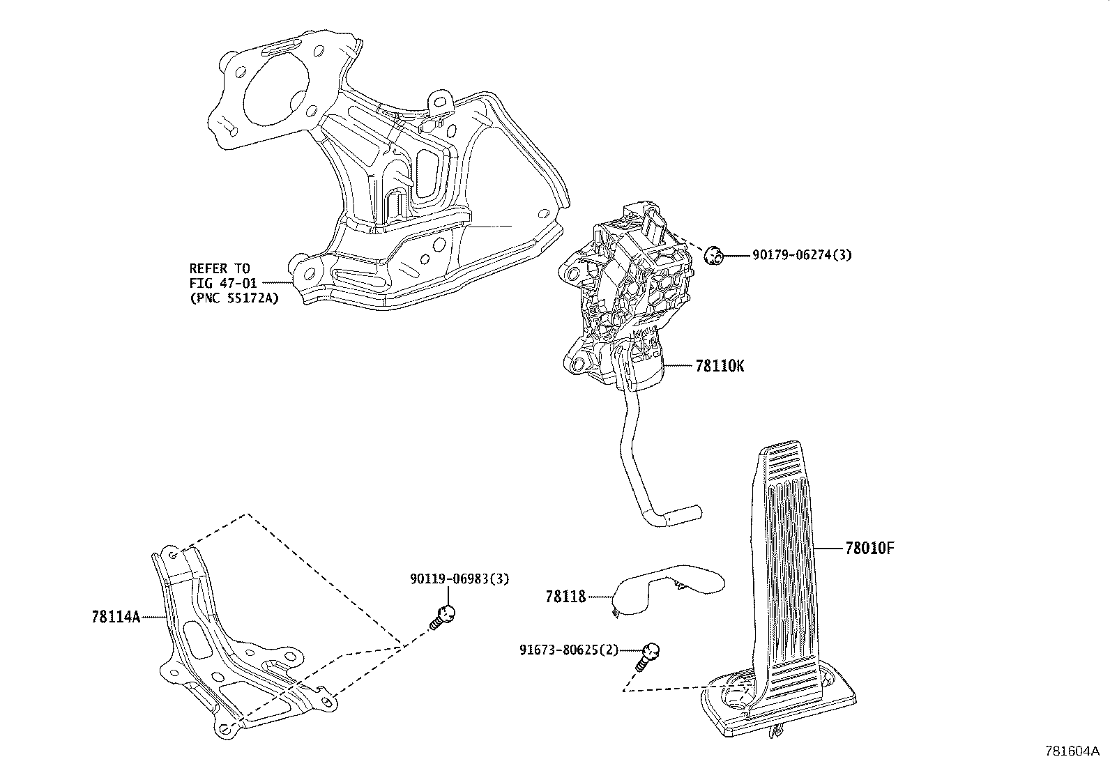 78110-33161 SENSOR ASSY, ACCELERATOR PEDAL product image