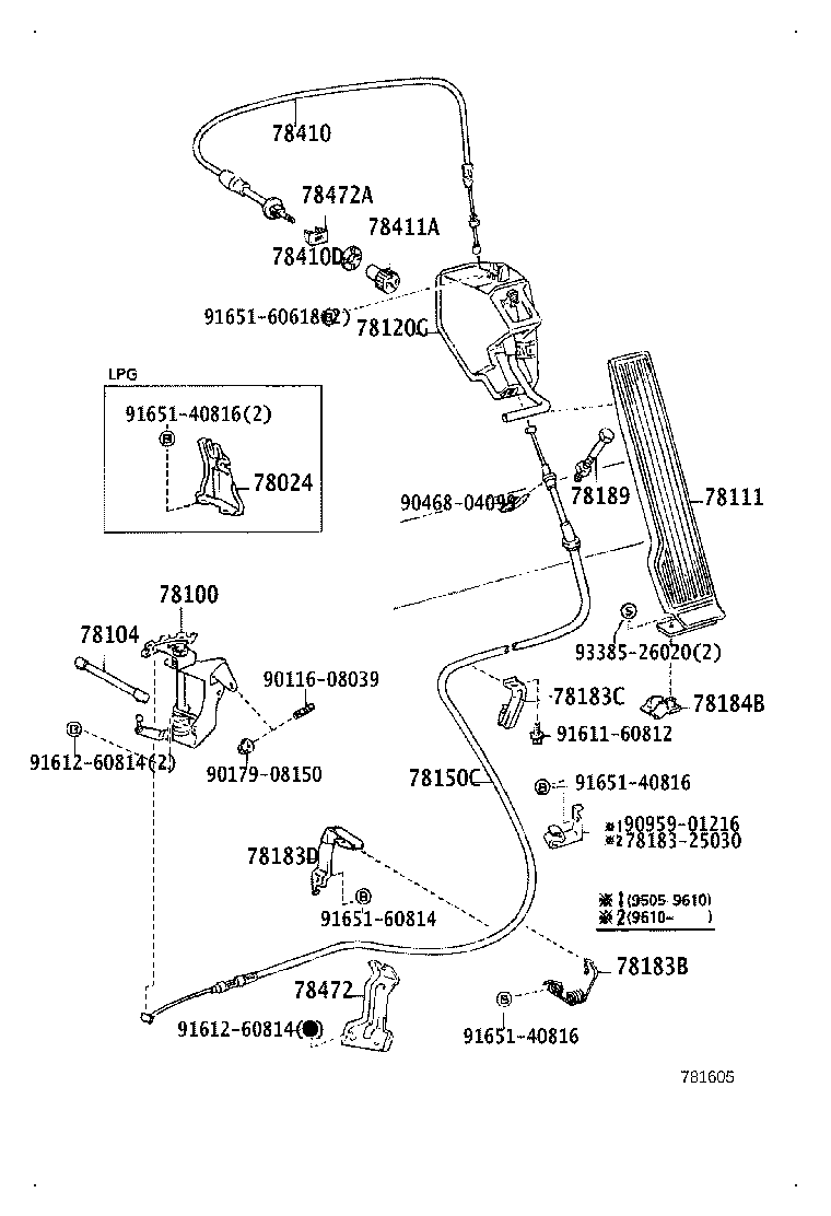 78150-25071 WIRE ASSY, ACCELERATOR FLEXIBLE product image