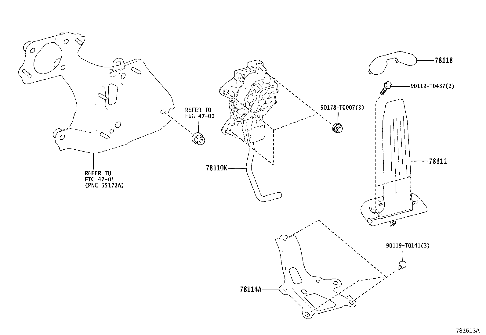 78110-06142 SENSOR ASSY, ACCELERATOR PEDAL product image