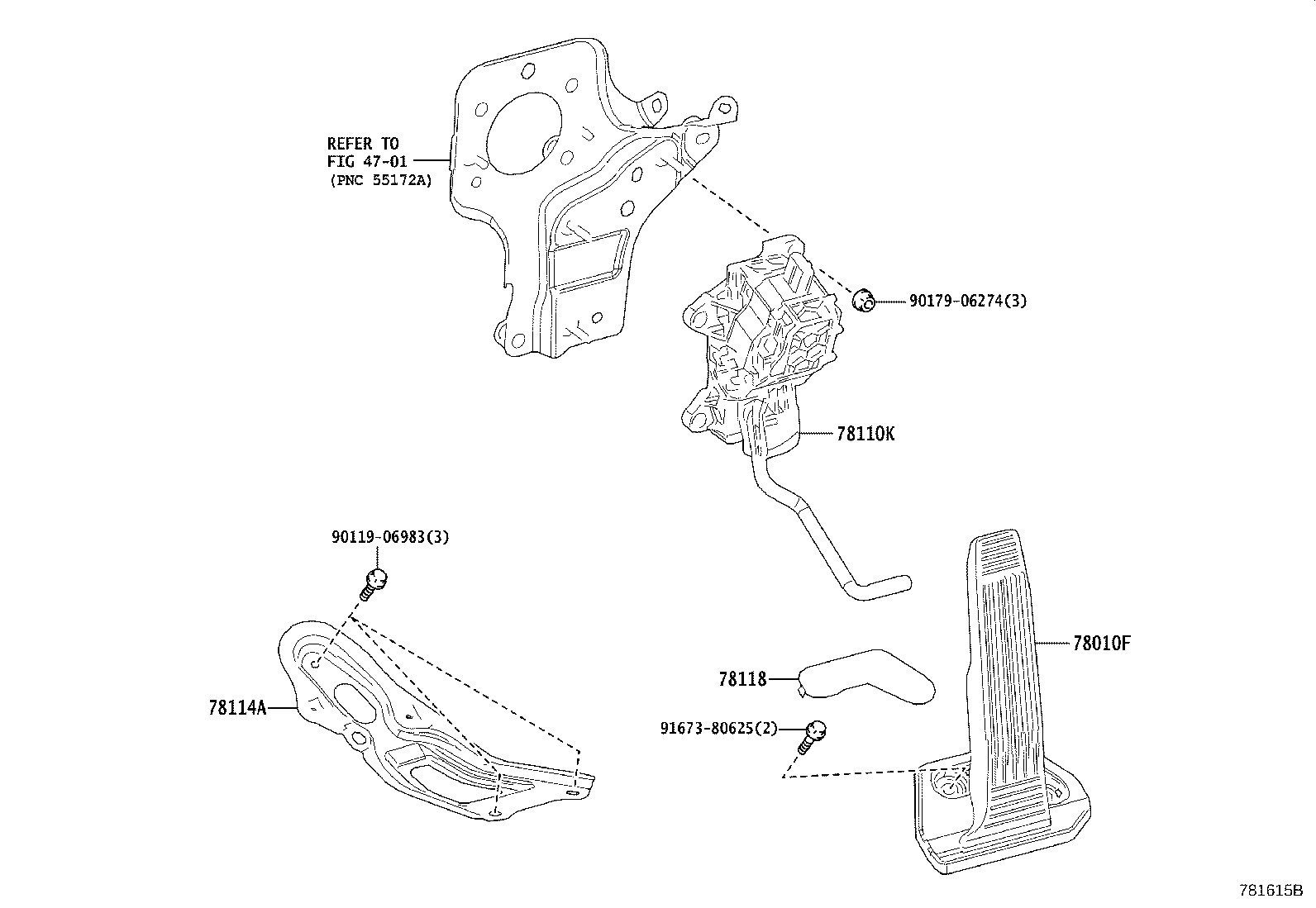 78110-76141 SENSOR ASSY, ACCELERATOR PEDAL product image