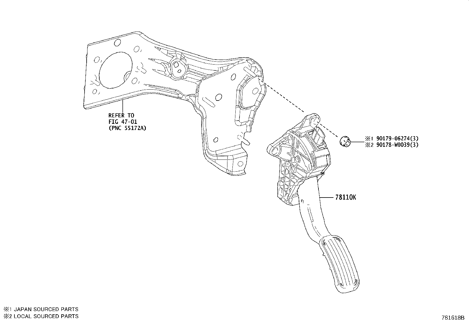 78110-02210 SENSOR ASSY, ACCELERATOR PEDAL product image