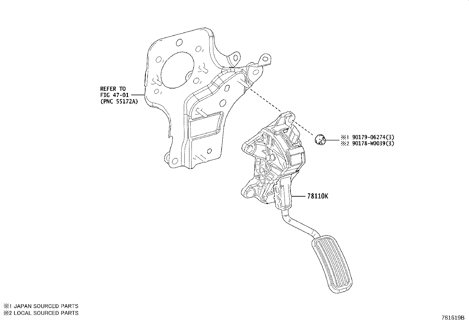 78110-02210 SENSOR ASSY, ACCELERATOR PEDAL product image