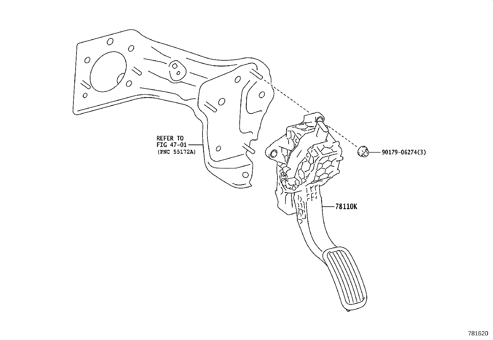 78110-47060 SENSOR ASSY, ACCELERATOR PEDAL product image