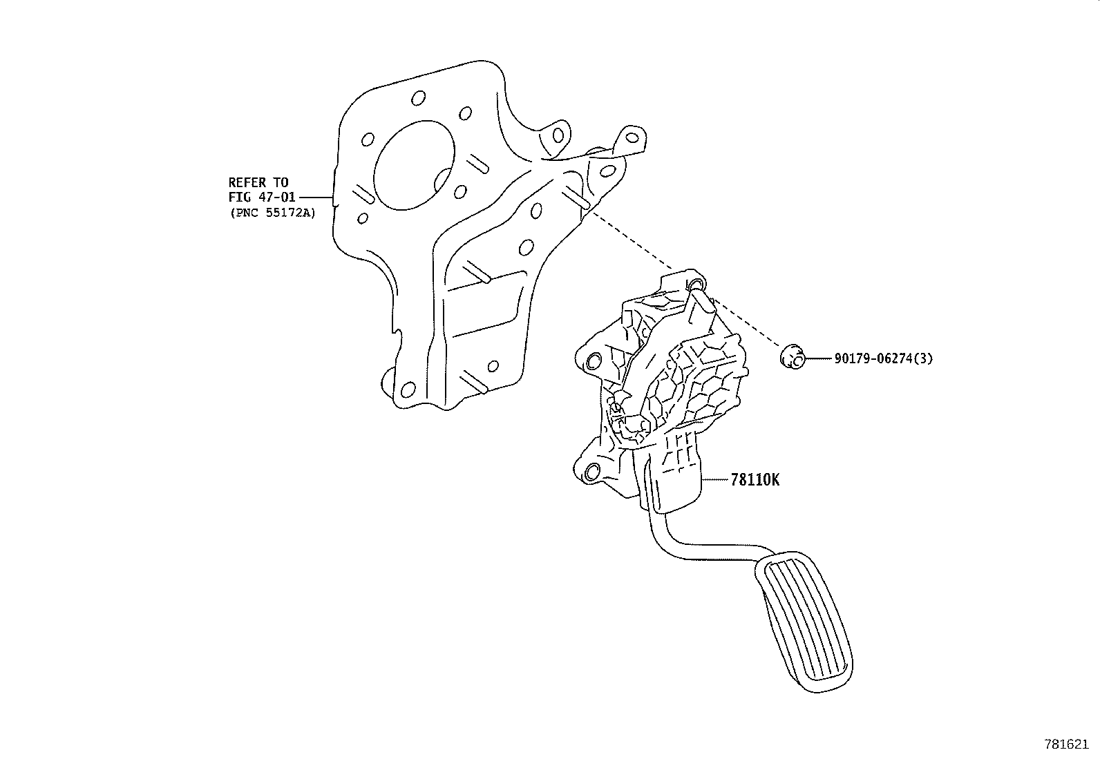 78110-47060 SENSOR ASSY, ACCELERATOR PEDAL product image