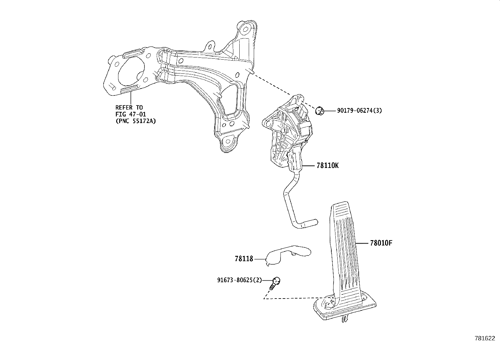 78110-42070 SENSOR ASSY, ACCELERATOR PEDAL product image