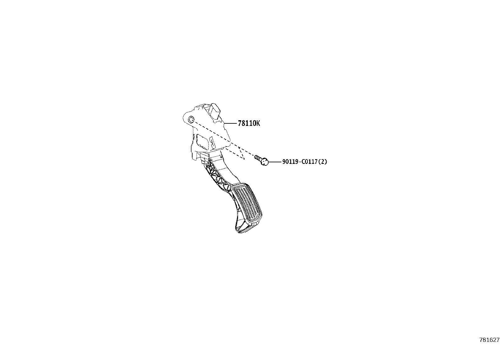 78110-02100 SENSOR ASSY, ACCELERATOR PEDAL product image