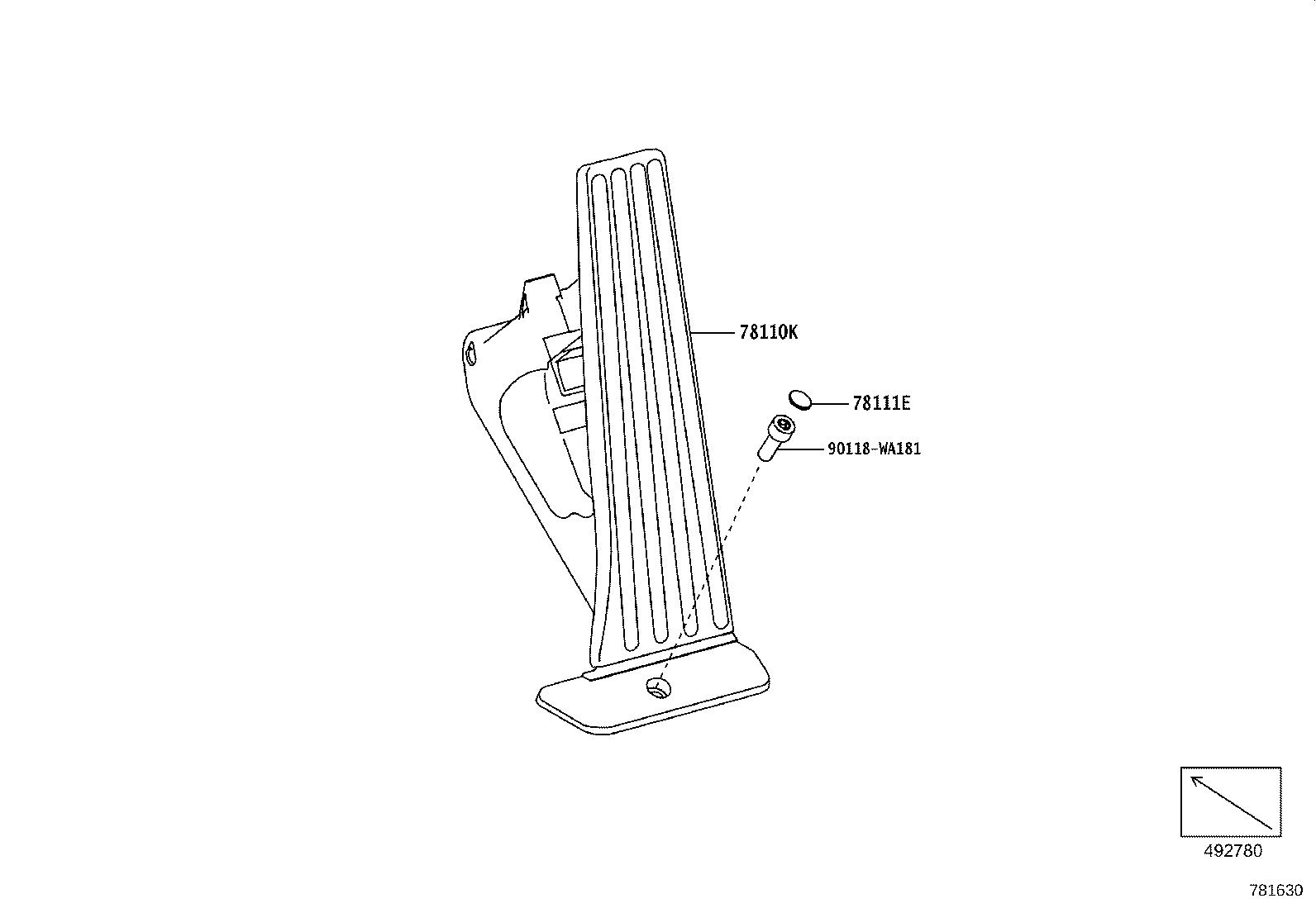 90118-WA178 PAD, ACCELERATOR PEDAL product image