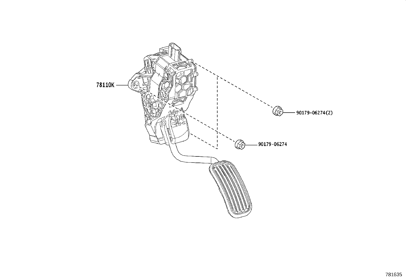 78110-26010 SENSOR ASSY, ACCELERATOR PEDAL product image