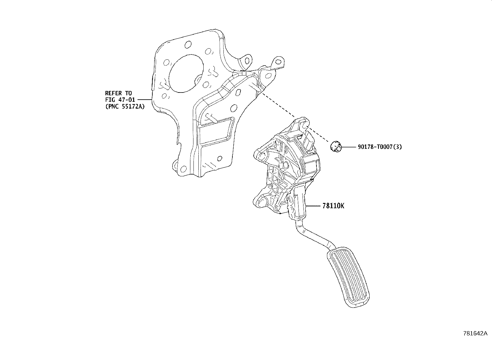 78110-02232 SENSOR ASSY, ACCELERATOR PEDAL product image