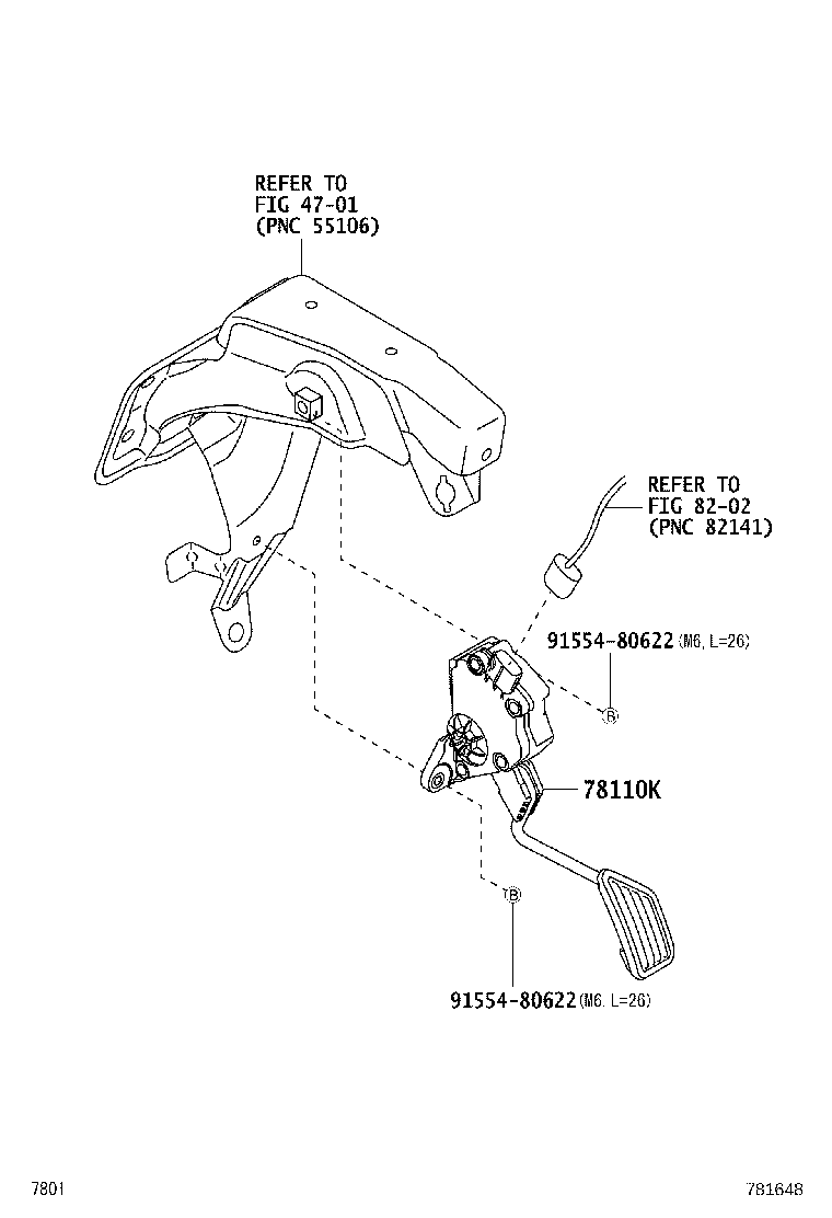78110-B2101 SENSOR ASSY, ACCELERATOR PEDAL product image