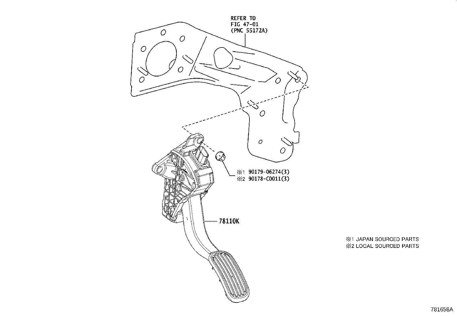 78110-F4071 SENSOR ASSY, ACCELERATOR PEDAL product image