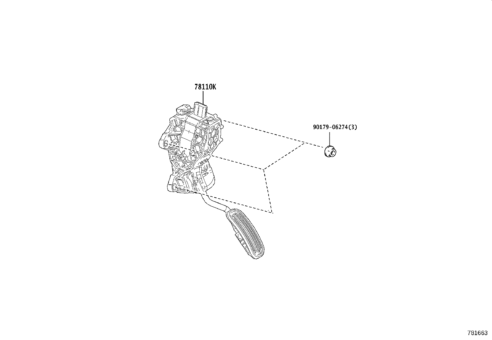 78110-K0010 SENSOR ASSY, ACCELERATOR PEDAL product image
