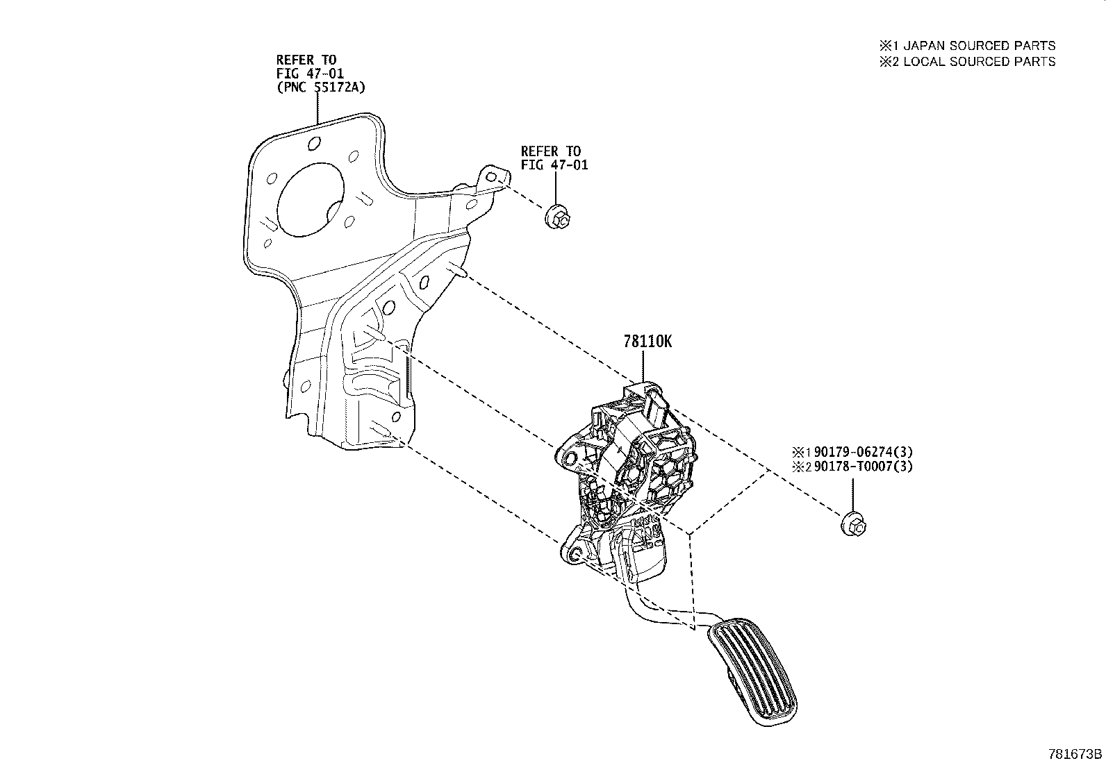 78110-0A030 SENSOR ASSY, ACCELERATOR PEDAL product image