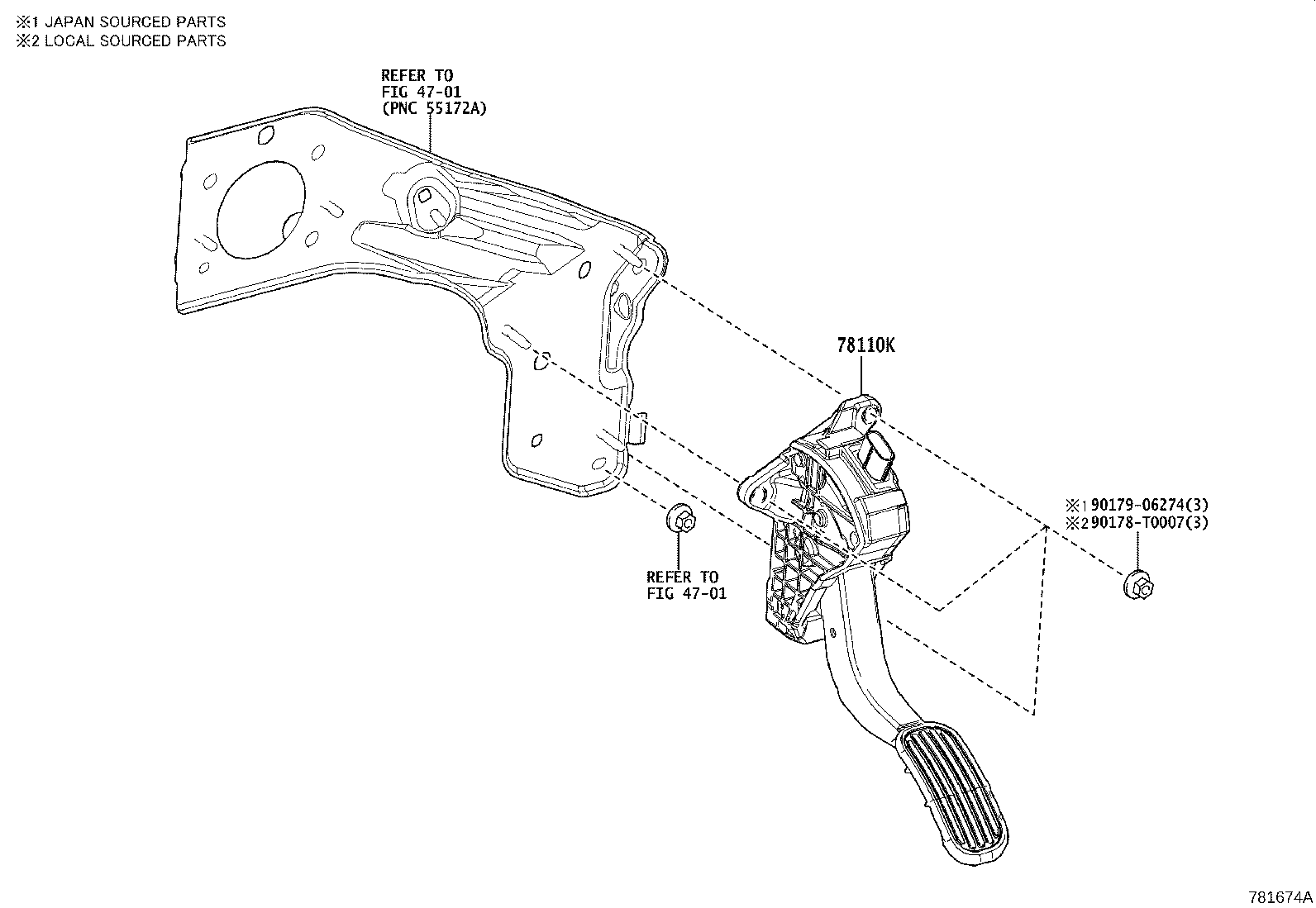 78110-0A030 SENSOR ASSY, ACCELERATOR PEDAL product image