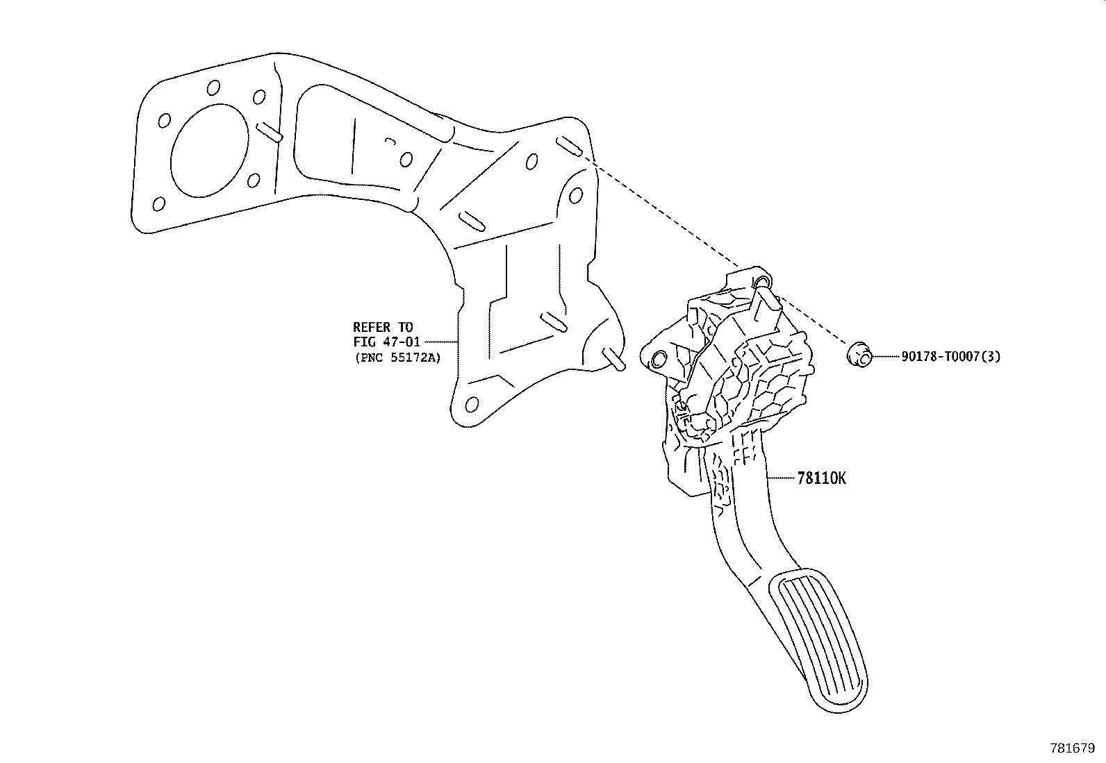 78110-0K010 SENSOR ASSY, ACCELERATOR PEDAL product image