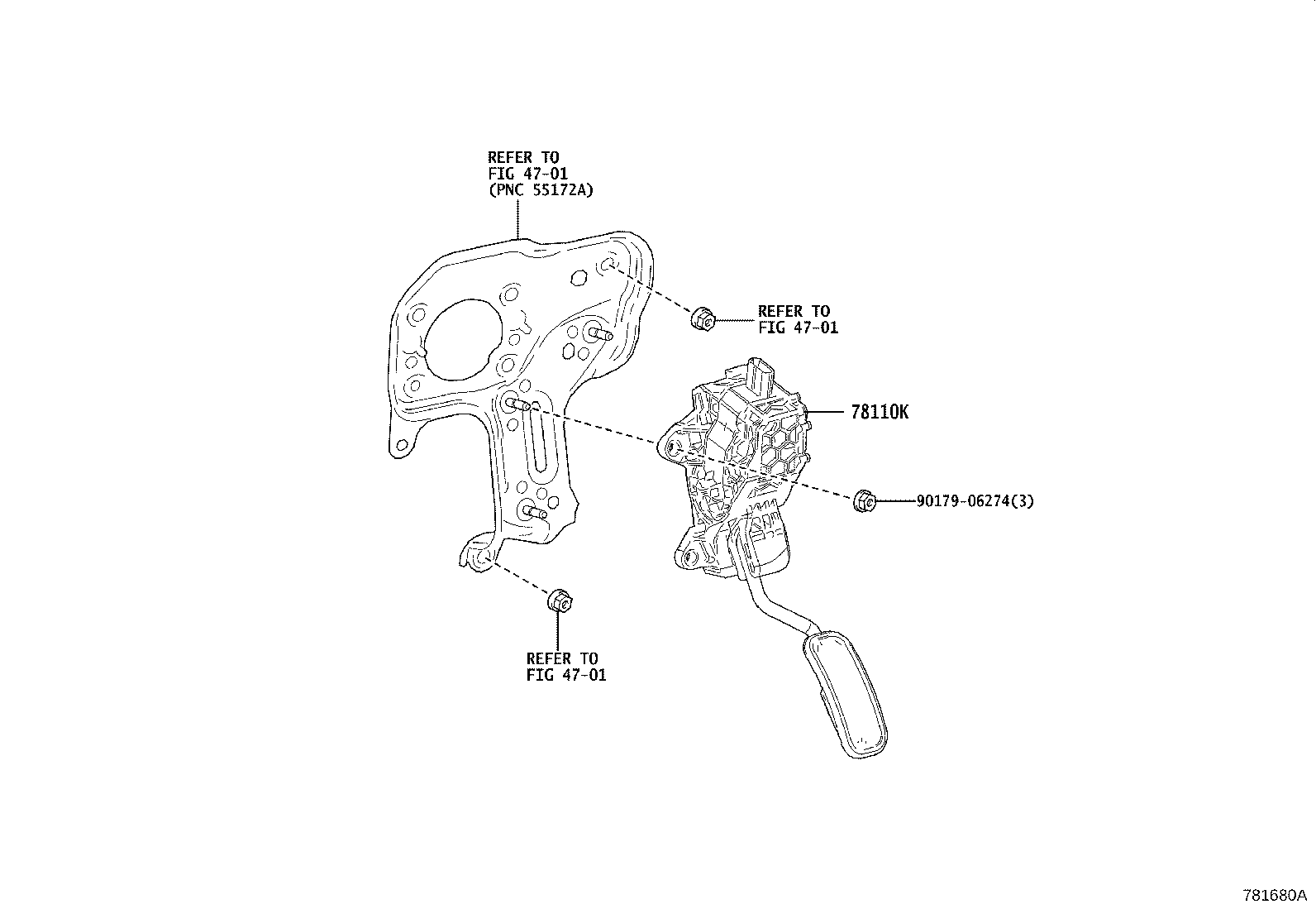 78110-52350 SENSOR ASSY, ACCELERATOR PEDAL product image