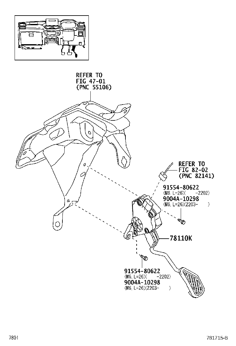 Toyota 78110-BZ130 SENSOR ASSY, ACCELERATOR PEDAL