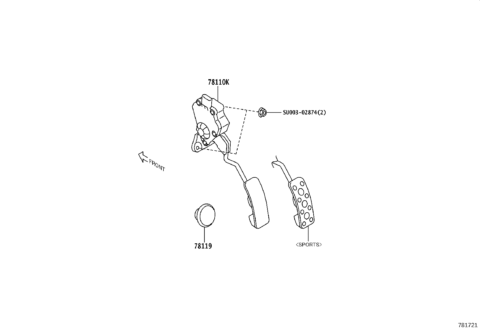 SU003-12410 SENSOR ASSY, ACCELERATOR PEDAL product image