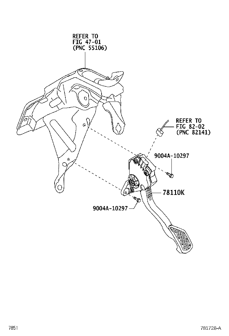 Toyota 78110-BZ140 SENSOR ASSY, ACCELERATOR PEDAL