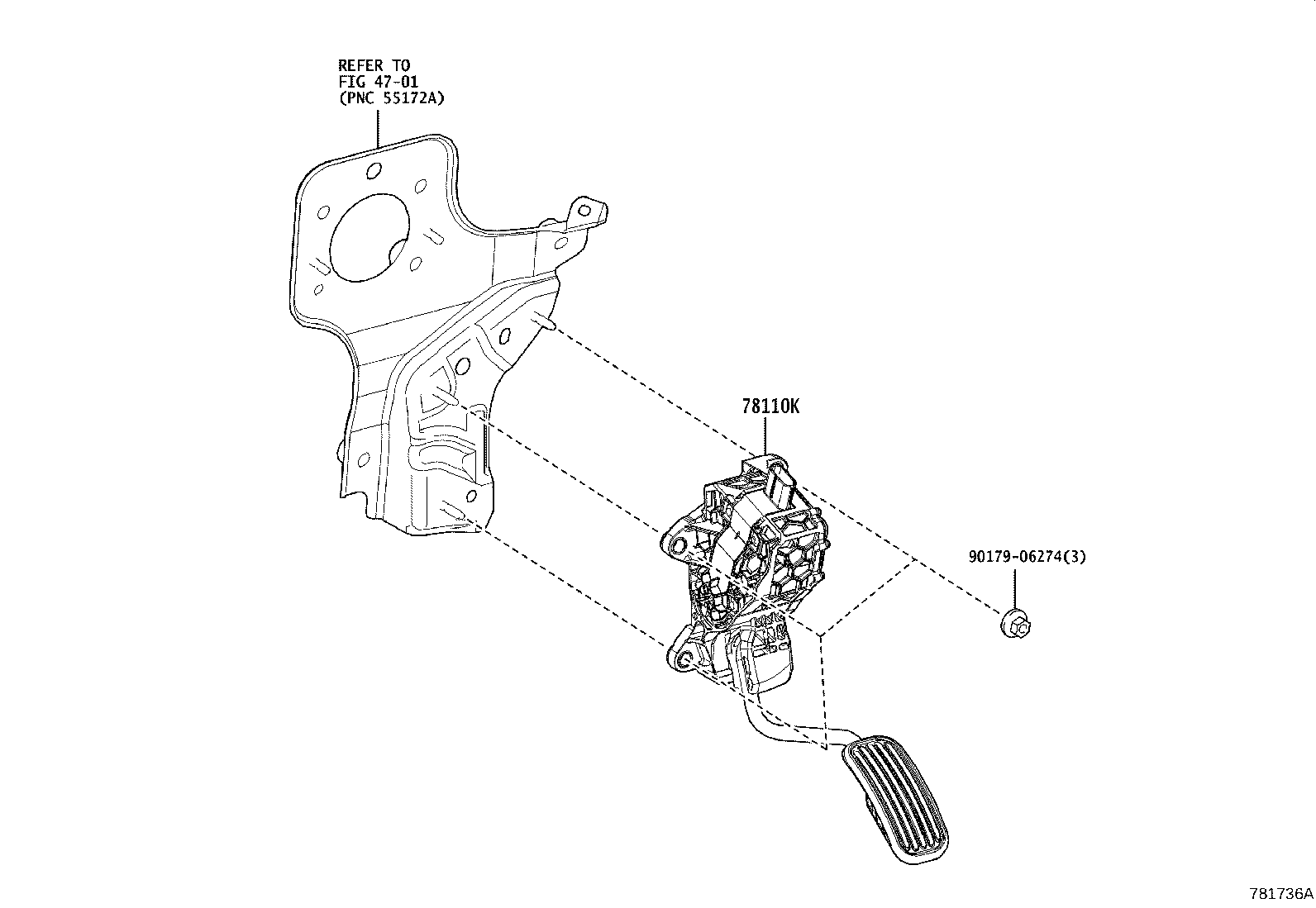 78110-10011 SENSOR ASSY, ACCELERATOR PEDAL product image