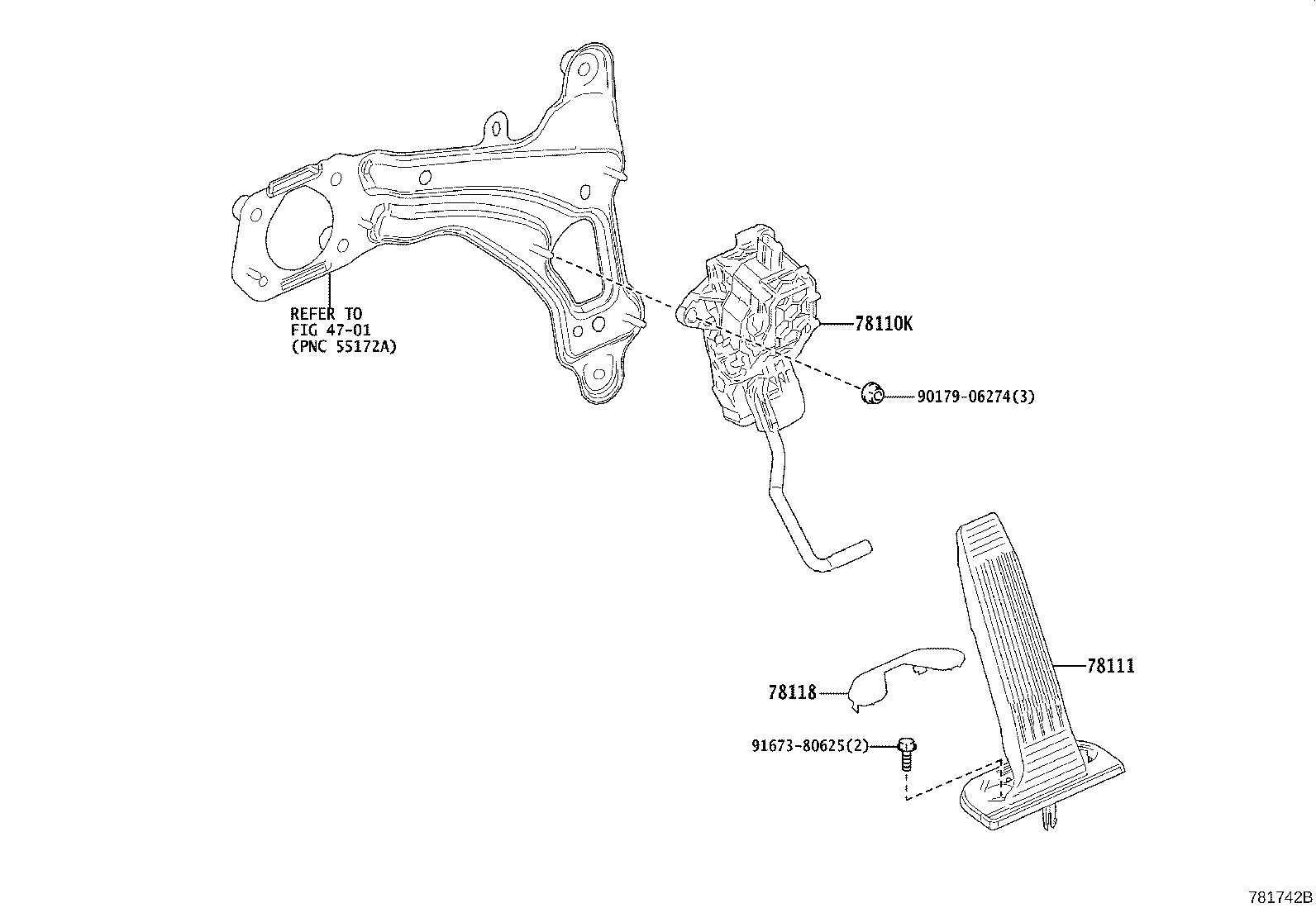 78110-42071 SENSOR ASSY, ACCELERATOR PEDAL product image