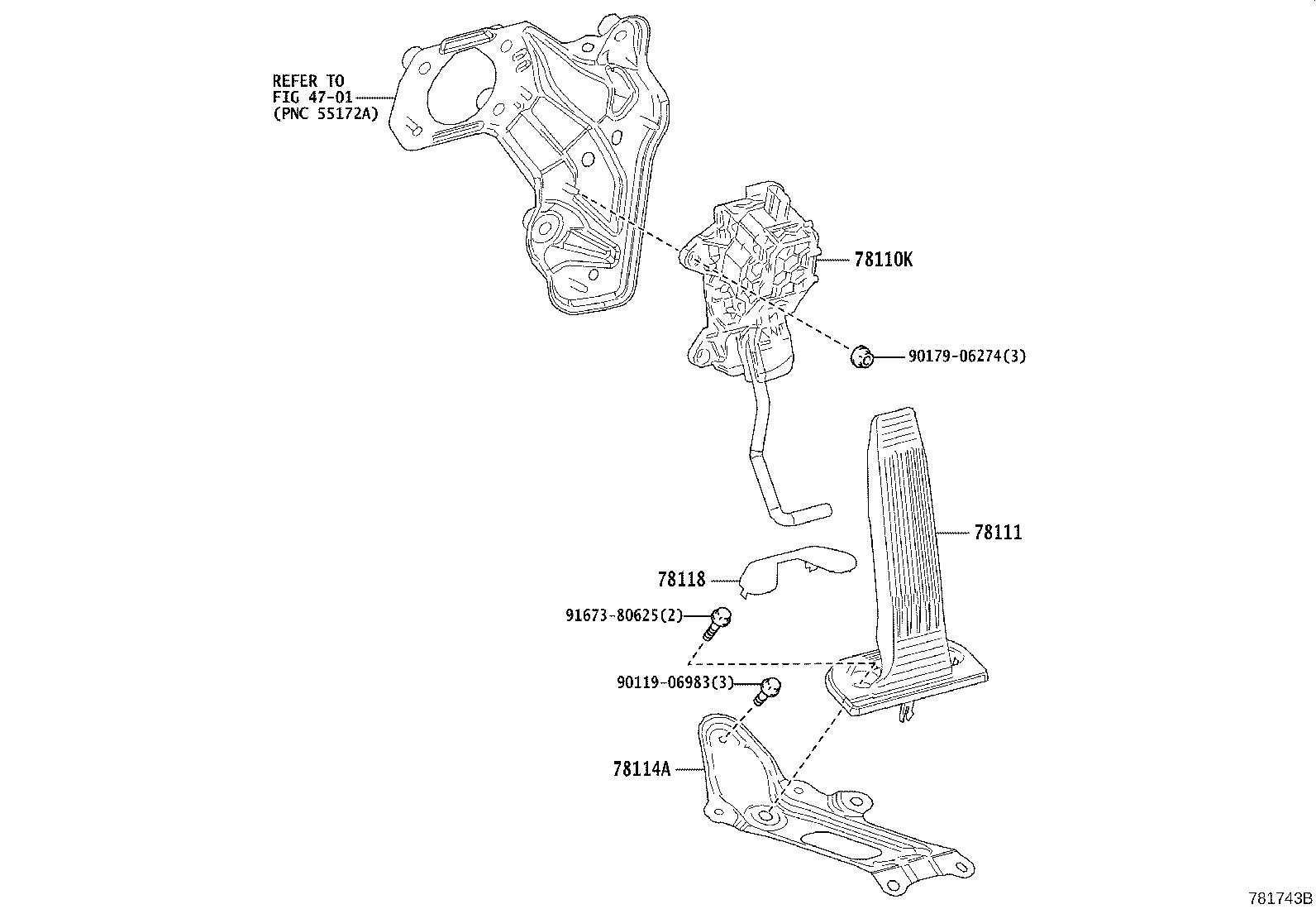 78110-42071 SENSOR ASSY, ACCELERATOR PEDAL product image