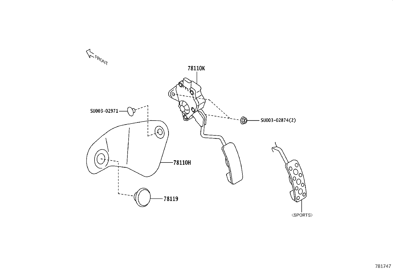 SU003-12410 SENSOR ASSY, ACCELERATOR PEDAL product image