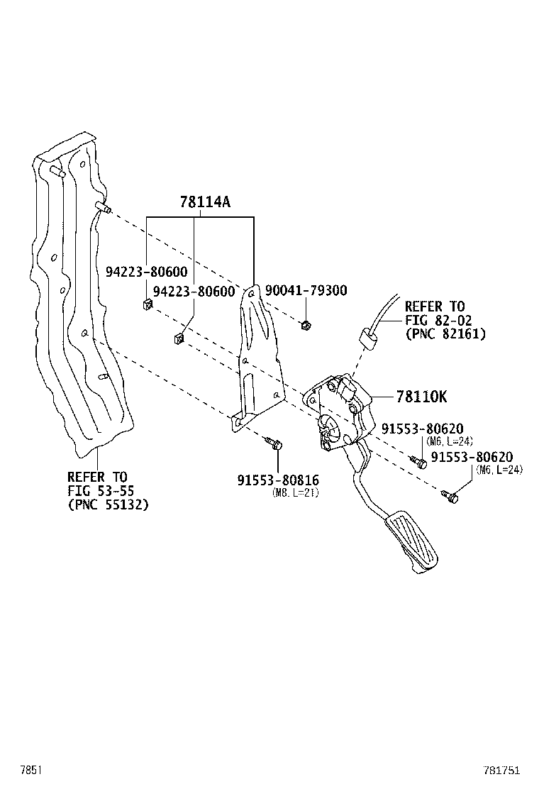 78110-B5030 SENSOR ASSY, ACCELERATOR PEDAL product image