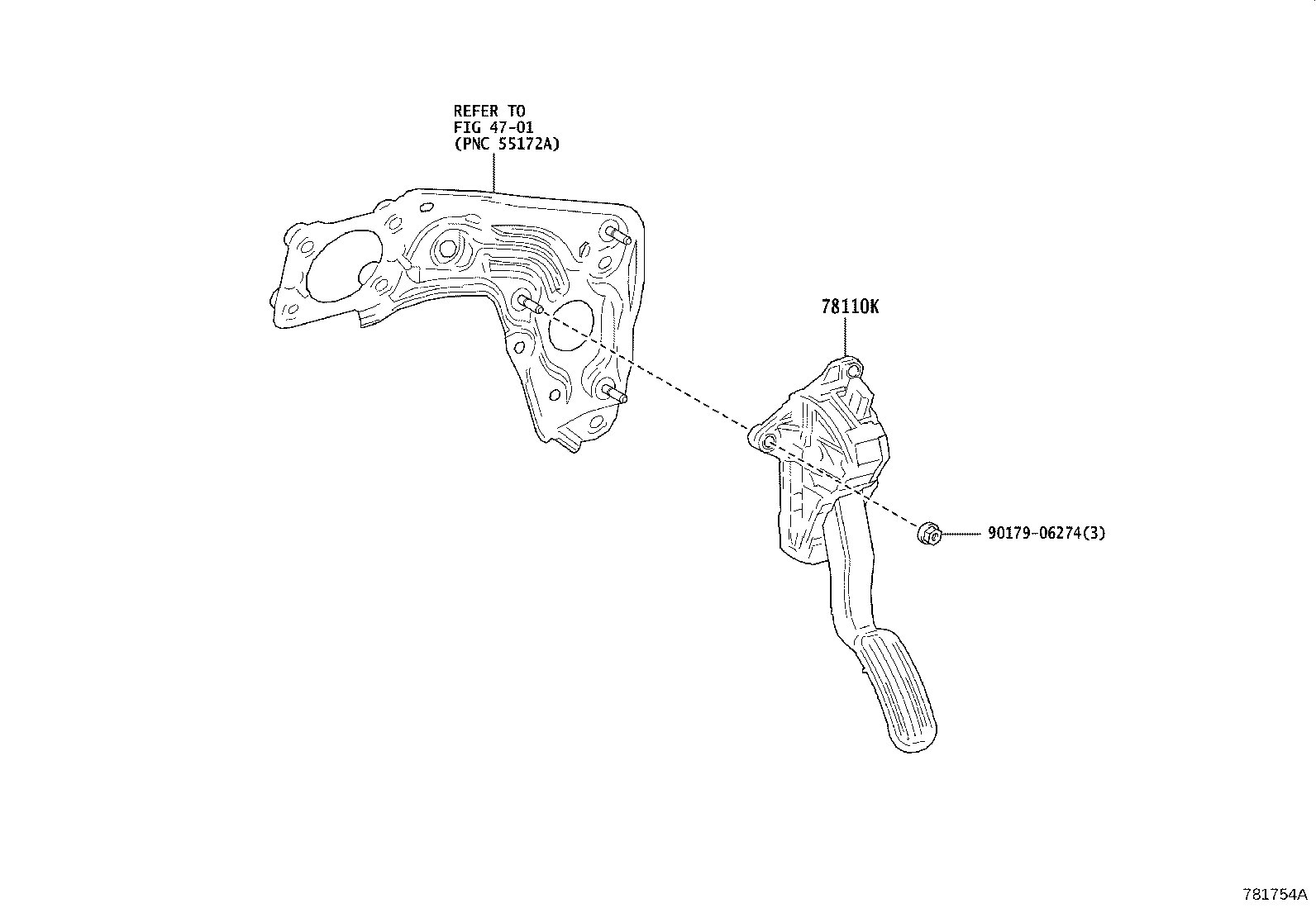 78110-0D280 SENSOR ASSY, ACCELERATOR PEDAL product image