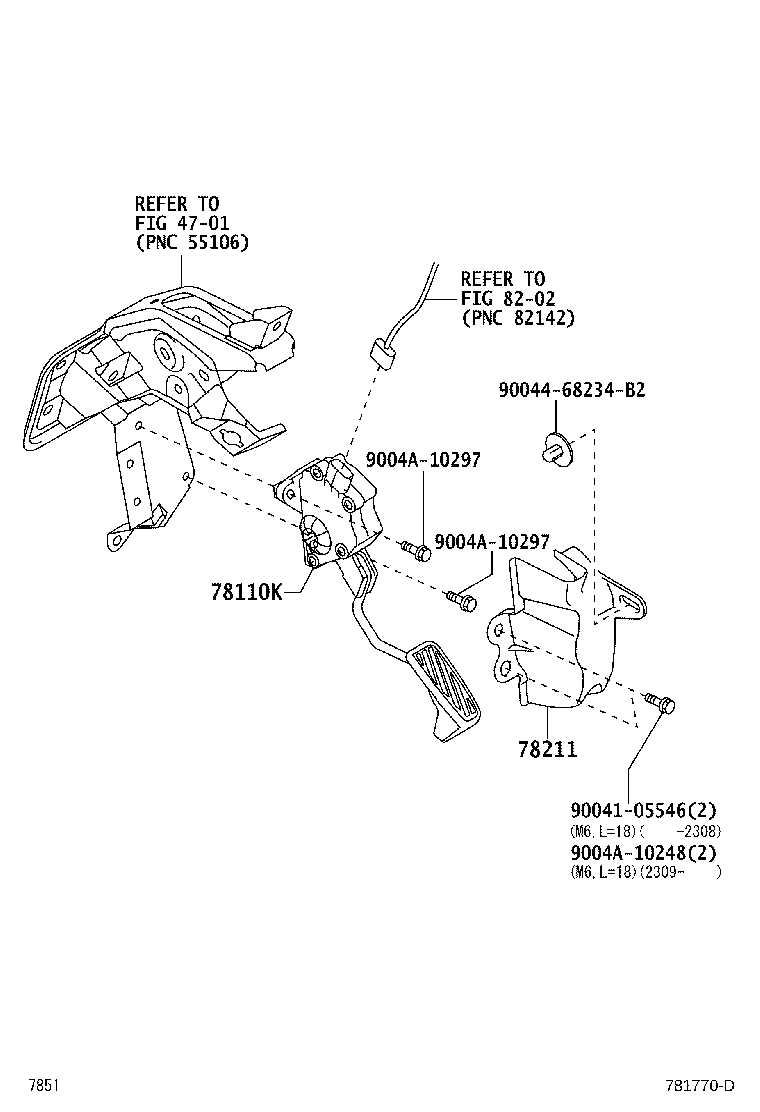 78110-BZ080 SENSOR ASSY, ACCELERATOR PEDAL product image