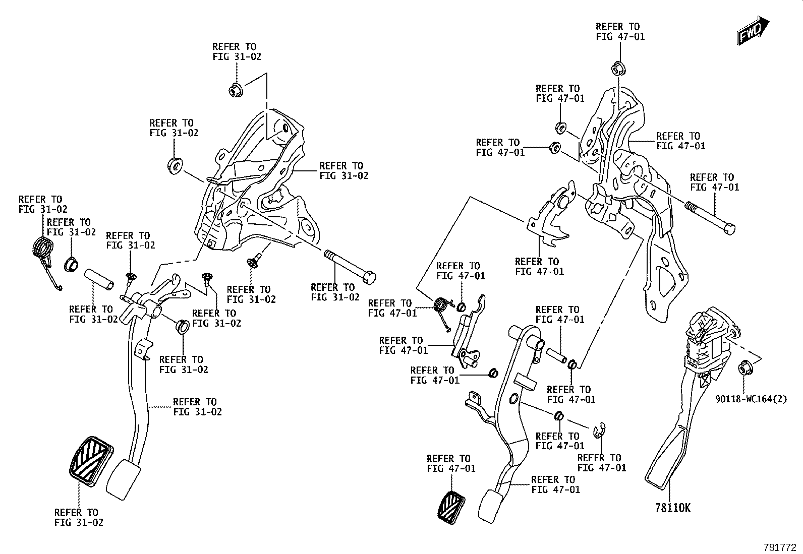 78110-WC013 SENSOR ASSY, ACCELERATOR PEDAL product image