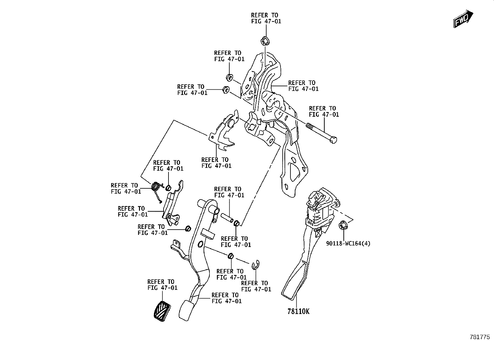 78110-WC014 SENSOR ASSY, ACCELERATOR PEDAL product image