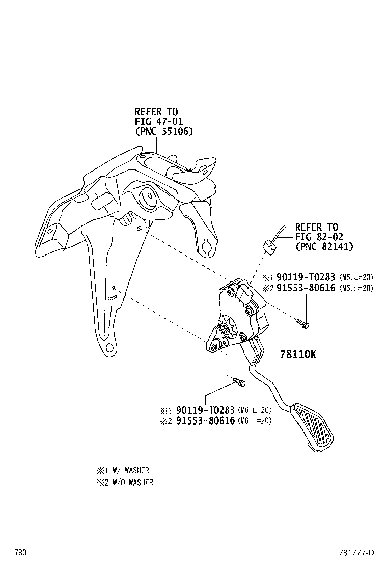 78124-BZ330 BRACKET, ACCELERATOR PEDAL ROD product image