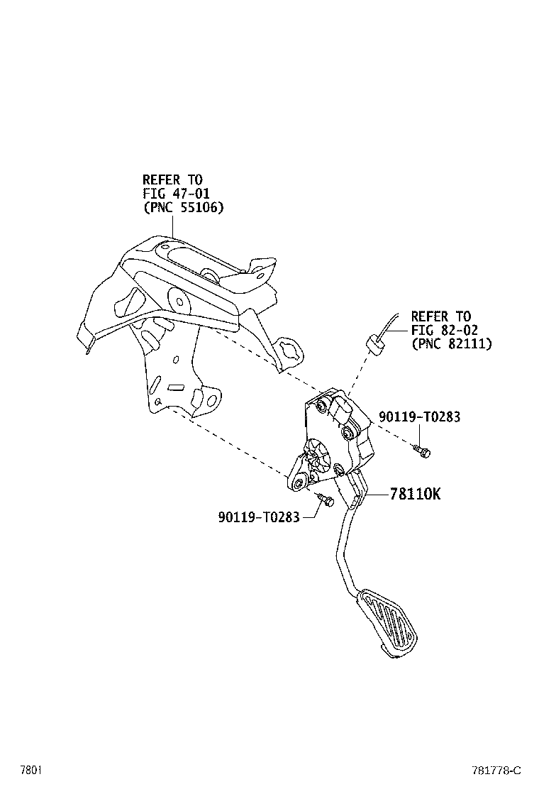 78124-BZ330 BRACKET, ACCELERATOR PEDAL ROD product image