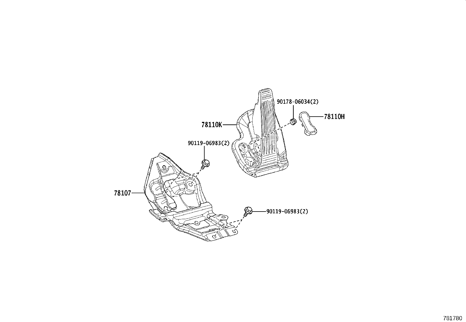 78108-30140 BRACKET SUB-ASSY, ACCELERATOR TORQUE ROD product image