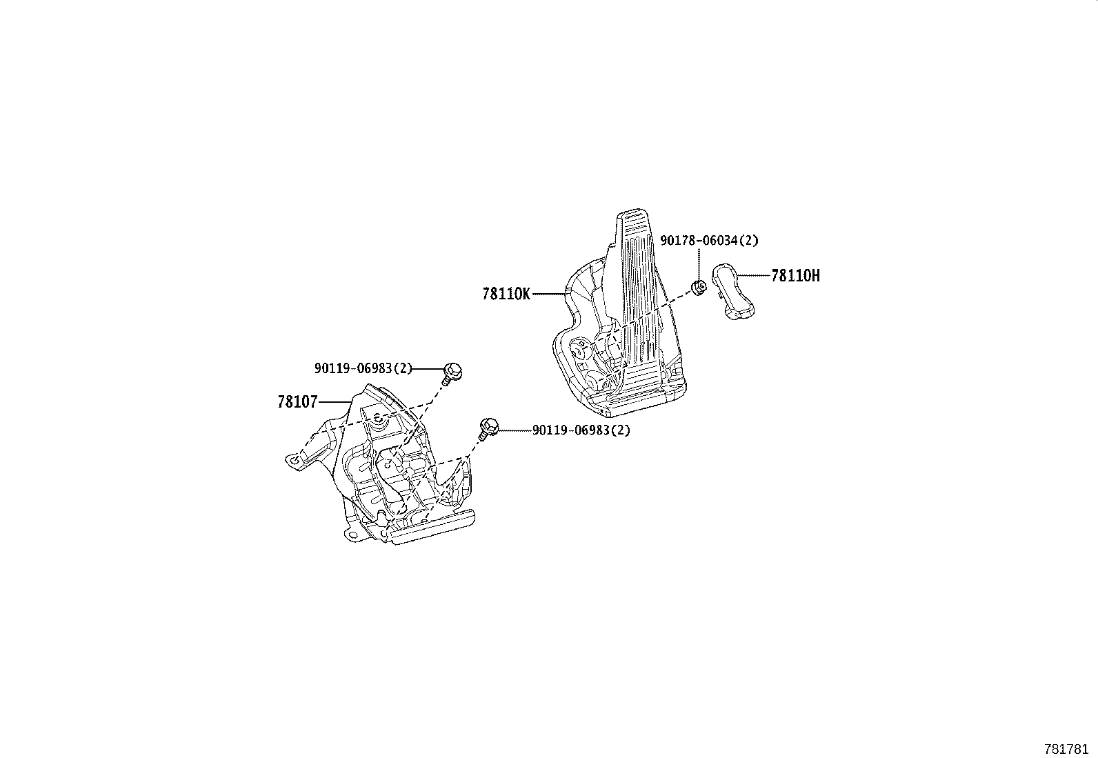 78108-30140 BRACKET SUB-ASSY, ACCELERATOR TORQUE ROD product image