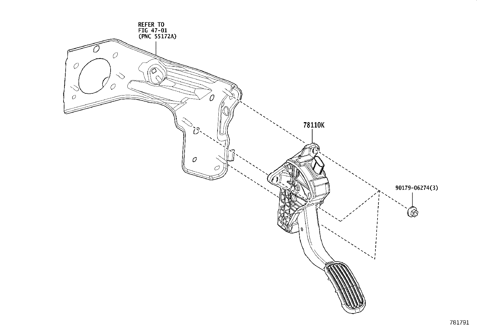 78110-10011 SENSOR ASSY, ACCELERATOR PEDAL product image