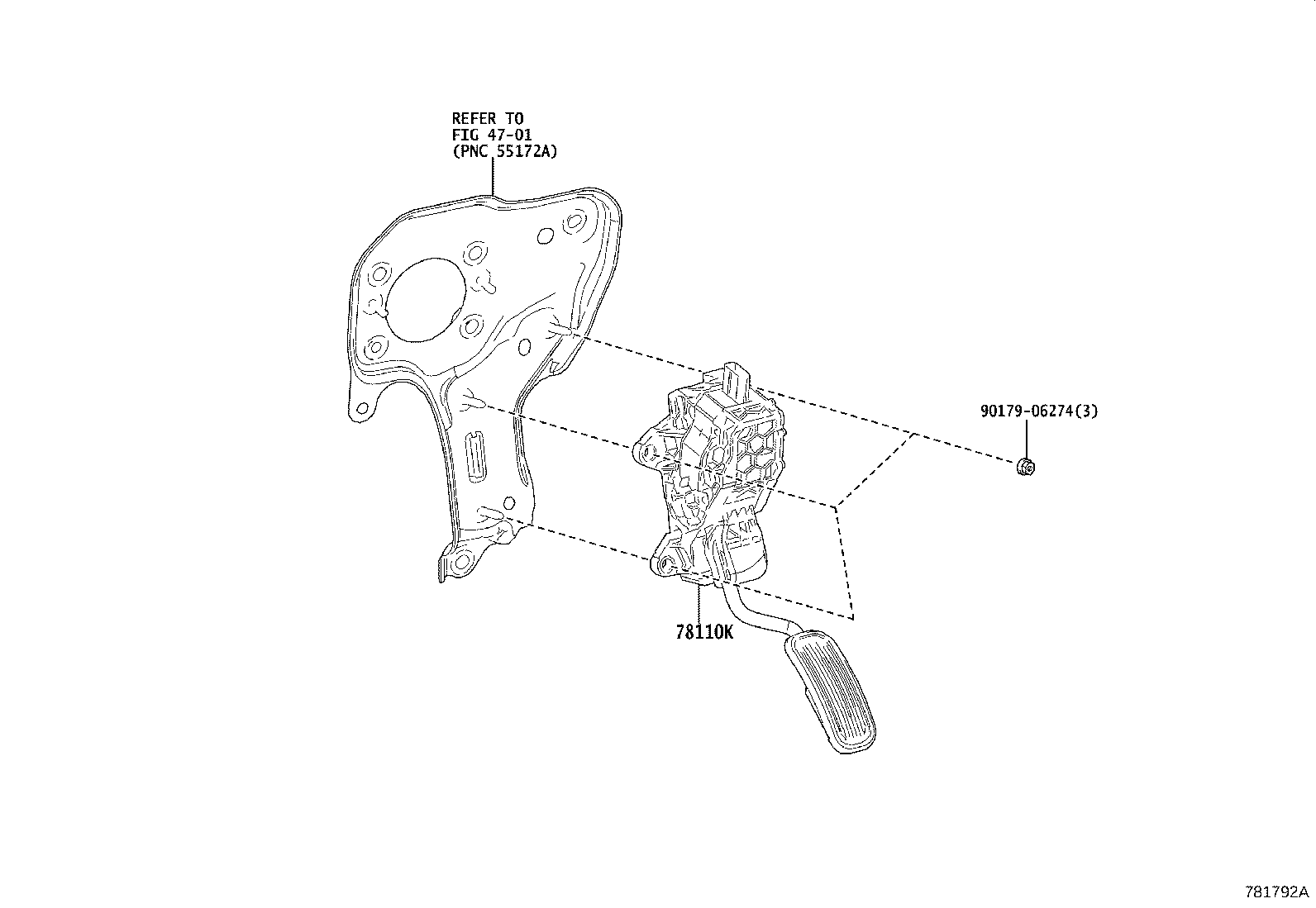 78110-52330 SENSOR ASSY, ACCELERATOR PEDAL product image