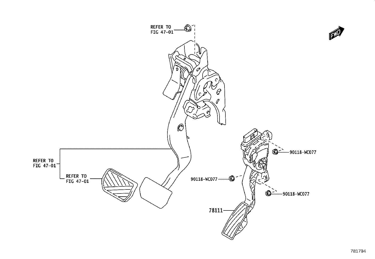 78110-WC009 PEDAL, ACCELERATOR product image