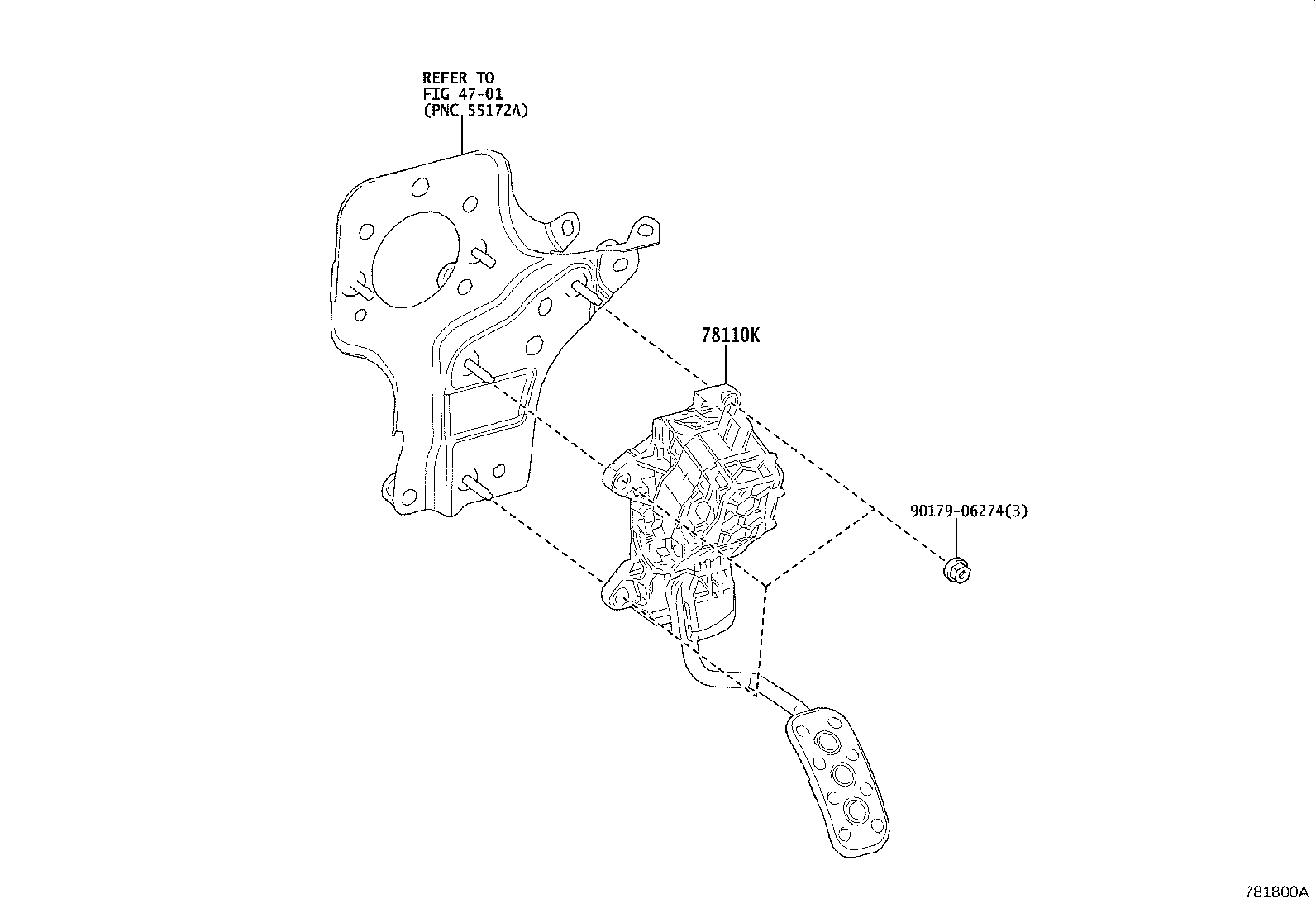 78110-47071 SENSOR ASSY, ACCELERATOR PEDAL product image