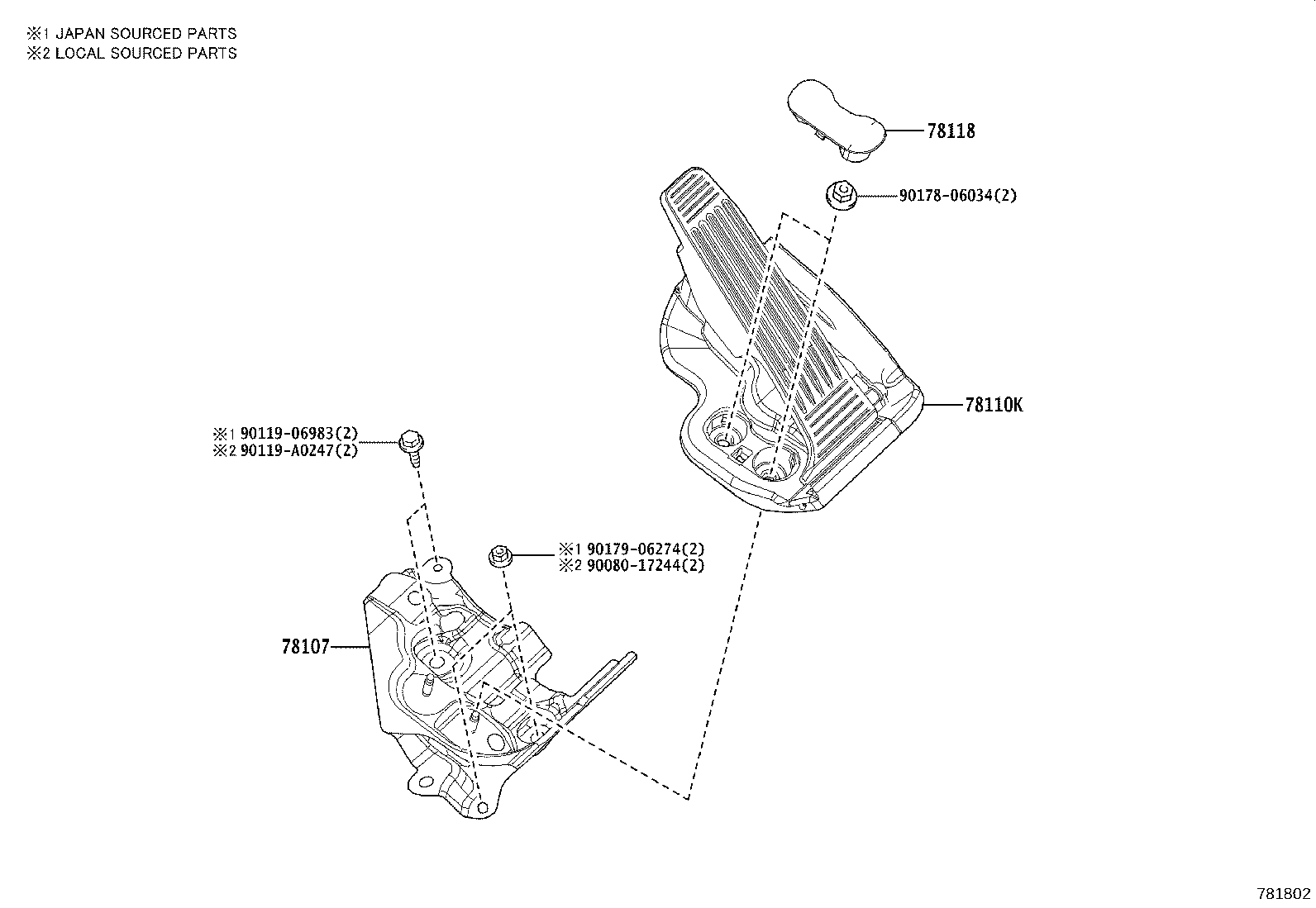 78110-0E080 SENSOR ASSY, ACCELERATOR PEDAL product image