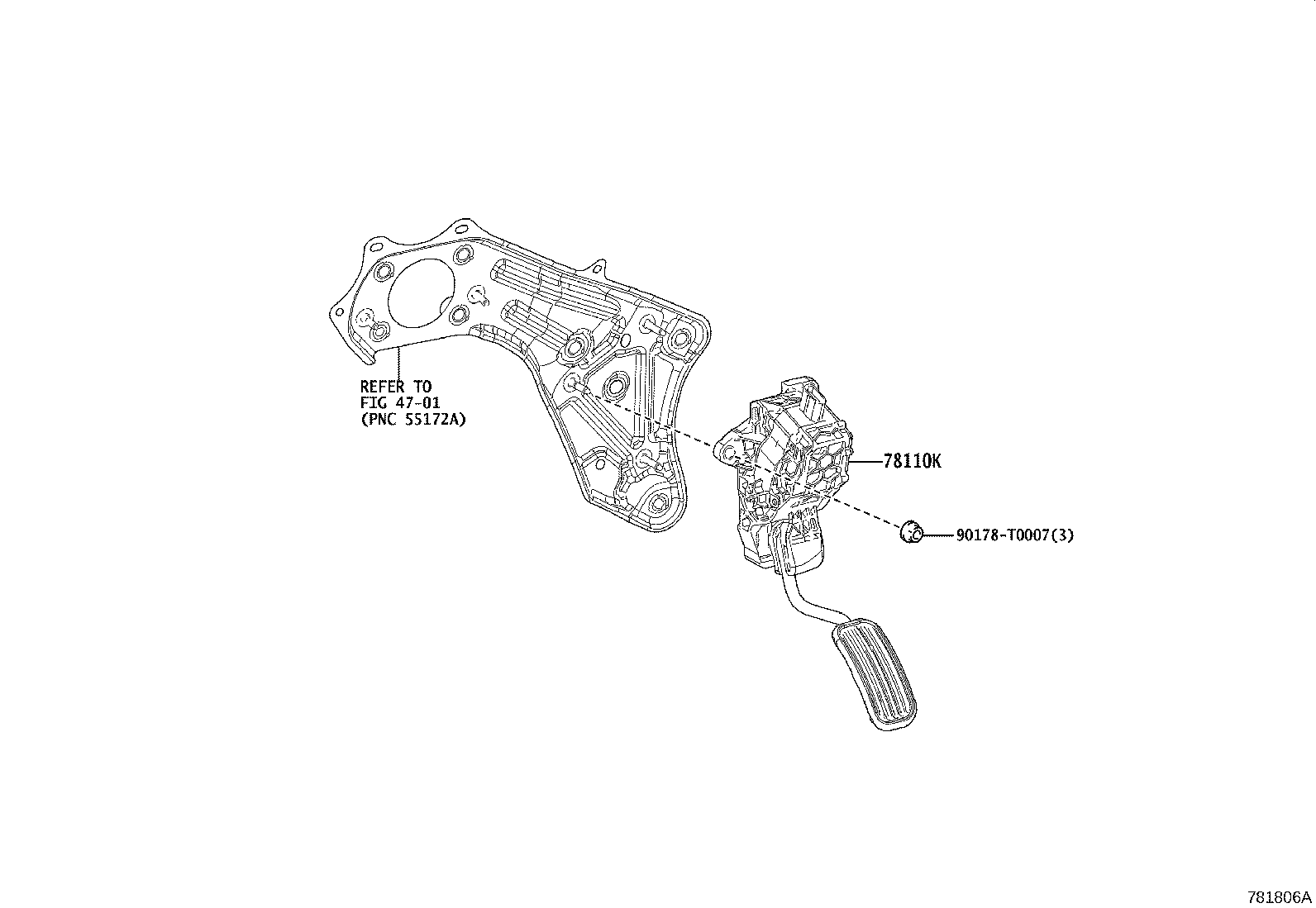 78110-VT010 SENSOR ASSY, ACCELERATOR PEDAL product image